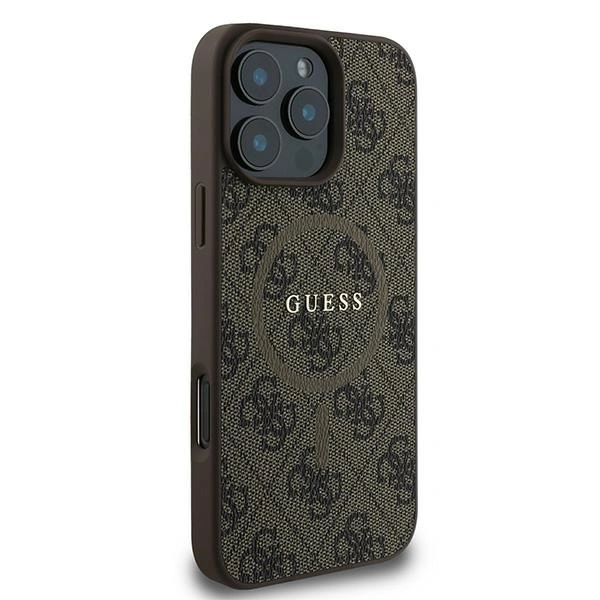 Kryt Guess GUHMP16LG4GFRW Apple iPhone 16 Pro hardcase 4G Ring Classic Logo MagSafe brown