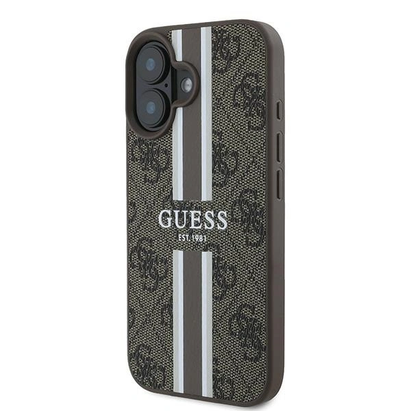 Kryt Guess GUHMP16MP4RPSW Apple iPhone 16 Plus hardcase 4G Printed Stripes MagSafe brown