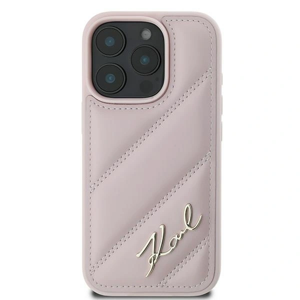 Kryt Karl Lagerfeld KLHCP16XPQDSMGP Apple iPhone 16 Pro Max hardcase Quilted Signature pink