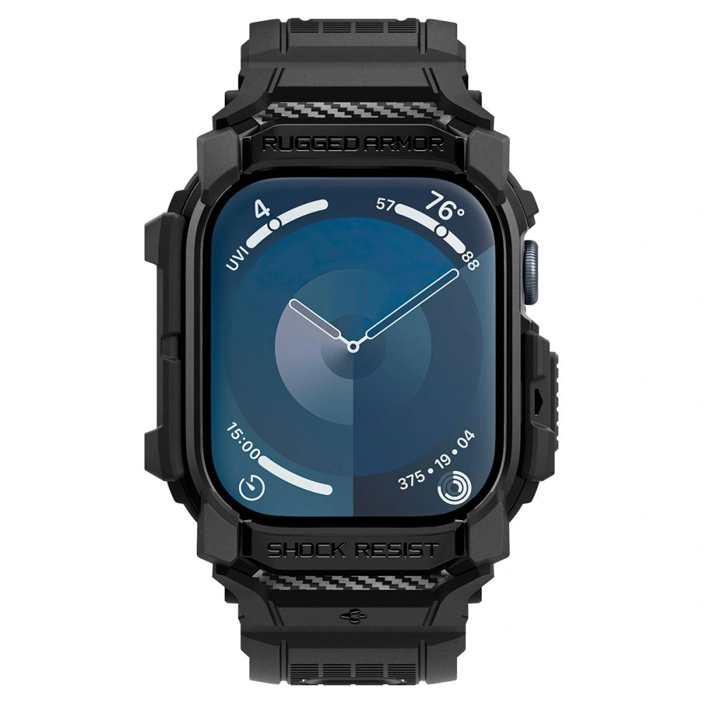 Case with strap Spigen Rugged Armor Pro Apple Watch 10 / 11 42mm Matte Black