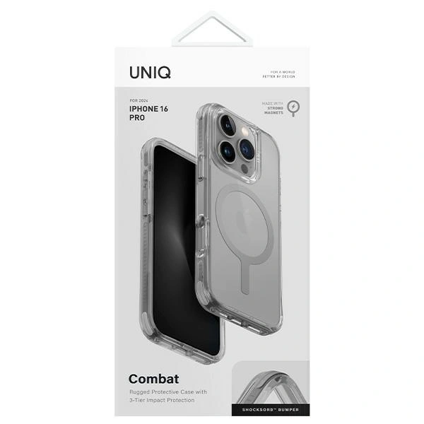 Kryt UNIQ Combat Apple iPhone 16 Pro MagClick Charging grey