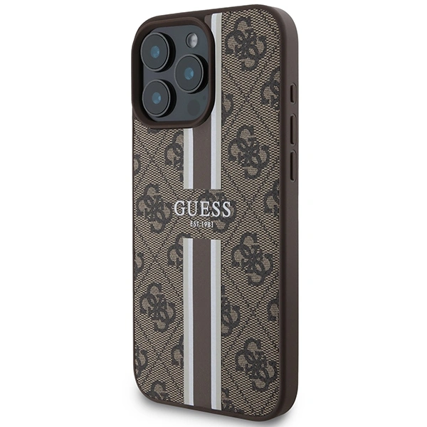 Kryt Guess GUHMP16XP4RPSW Apple iPhone 16 Pro Max hardcase 4G Printed Stripes MagSafe brown