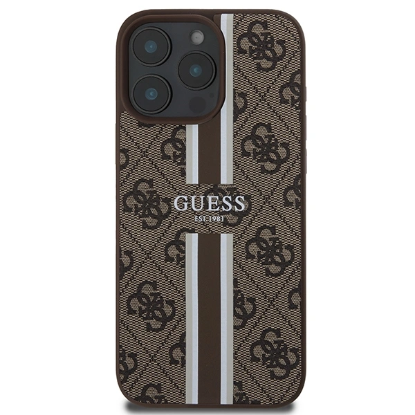 Kryt Guess GUHMP16XP4RPSW Apple iPhone 16 Pro Max hardcase 4G Printed Stripes MagSafe brown