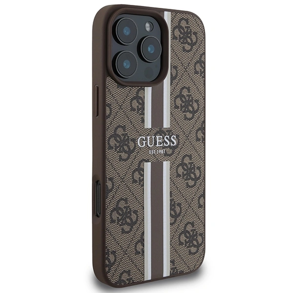 Kryt Guess GUHMP16XP4RPSW Apple iPhone 16 Pro Max hardcase 4G Printed Stripes MagSafe brown