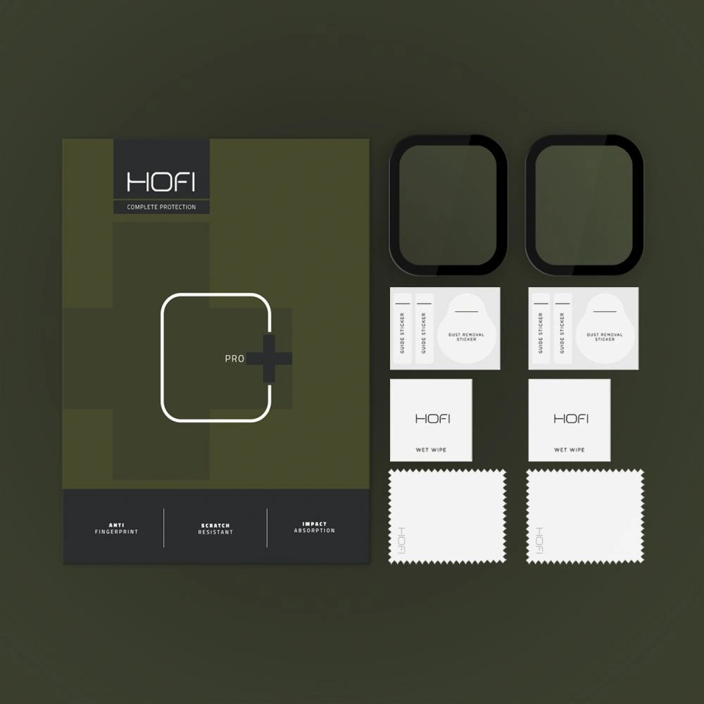 Hybrid glass Hofi Hybrid Pro+ Apple Watch 10 / 11 42mm Black [2 PACK]