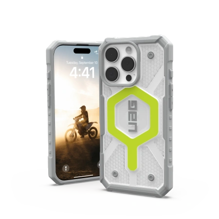 Kryt UAG Urban Armor Gear Pathfinder Clear Apple iPhone 16 Pro MagSafe (active neon)