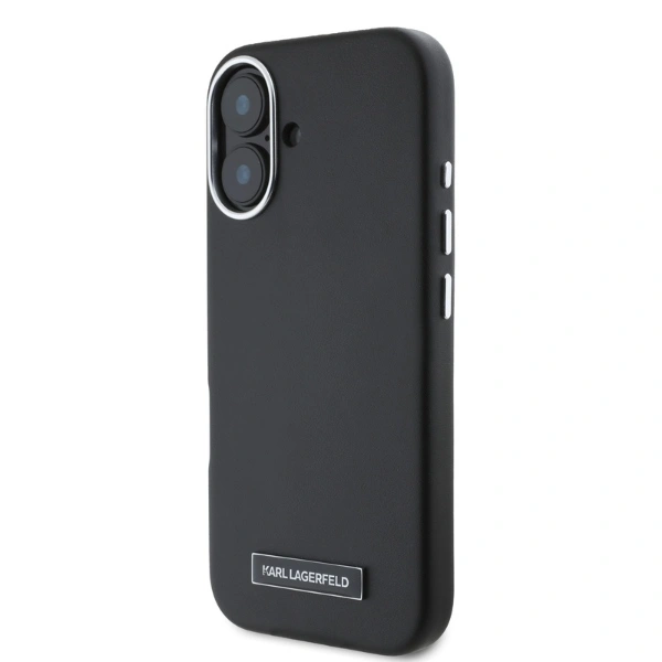 Kryt Karl Lagerfeld KLHMP16SPGMSRPK Apple iPhone 16 hardcase FW Metal Plate MagSafe black