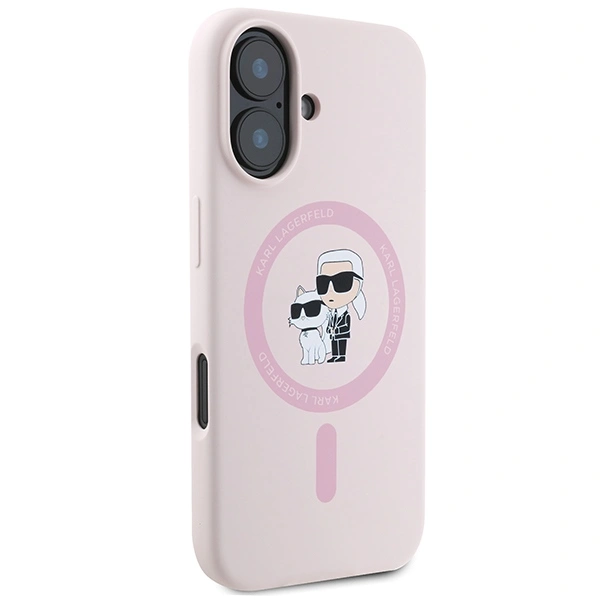 Kryt Karl Lagerfeld KLHMP16SSCMKCRHP Apple iPhone 16 hardcase Silicone Karl&Choupette MagSafe pink
