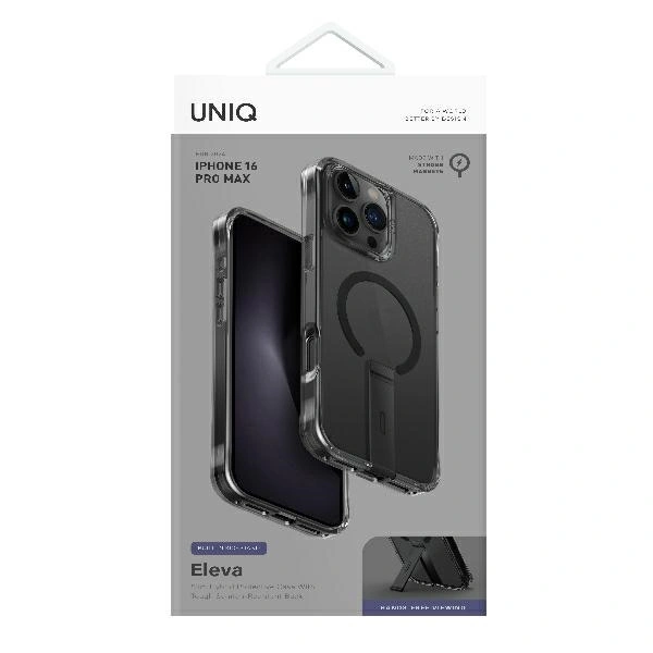 Kryt UNIQ Eleva with Vertica Stand Apple iPhone 16 Pro Max carbon black