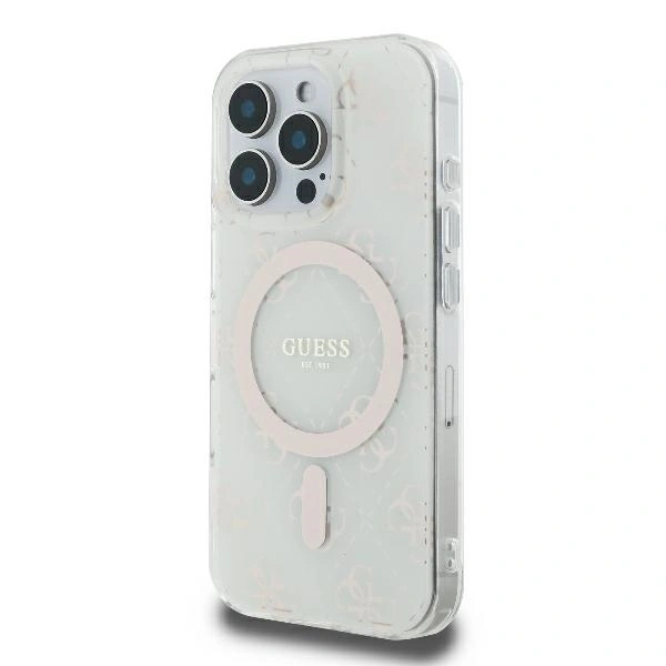Kryt Guess GUHMP16LH4DTEH Apple iPhone 16 Pro hardcase IML 4G Background MagSafe white