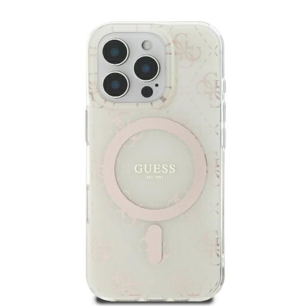 Kryt Guess GUHMP16LH4DTEH Apple iPhone 16 Pro hardcase IML 4G Background MagSafe white