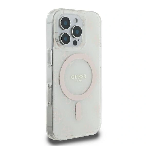 Kryt Guess GUHMP16LH4DTEH Apple iPhone 16 Pro hardcase IML 4G Background MagSafe white