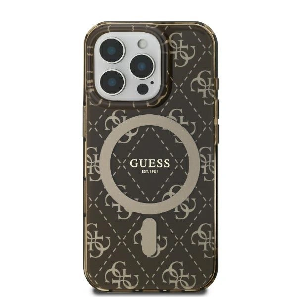 Kryt Guess GUHMP16LH4DTEW Apple iPhone 16 Pro hardcase IML 4G Background MagSafe brown