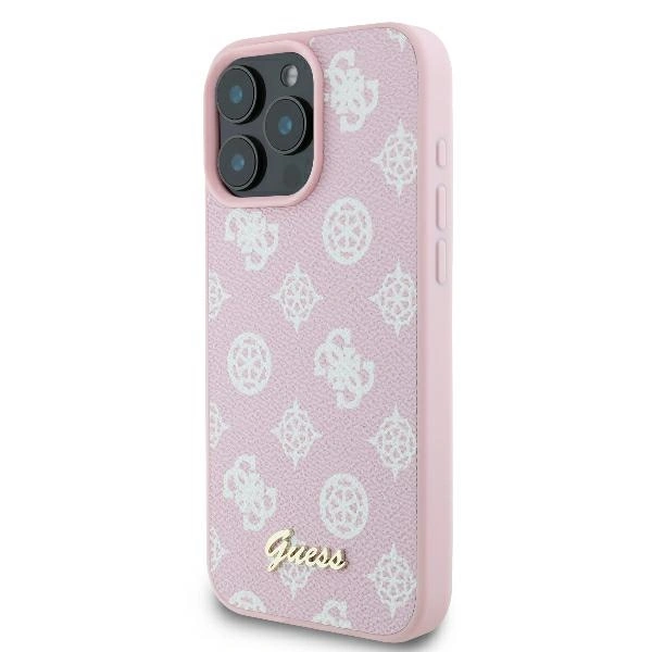 Kryt Guess GUHMP16LPGPYSP Apple iPhone 16 Pro hardcase Peony Script Logo MagSafe pink
