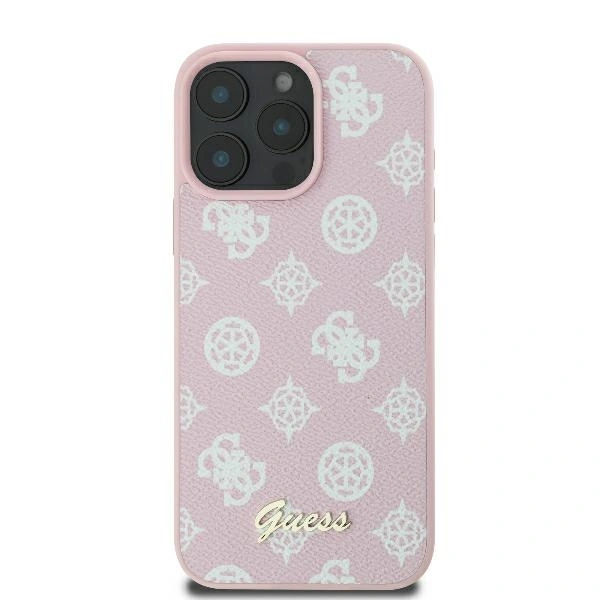Kryt Guess GUHMP16LPGPYSP Apple iPhone 16 Pro hardcase Peony Script Logo MagSafe pink