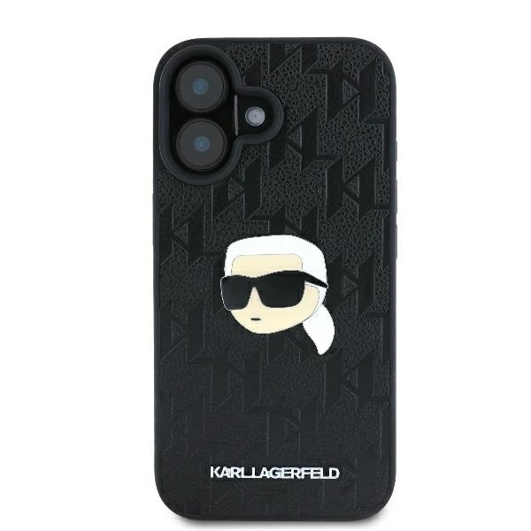 Kryt Karl Lagerfeld KLHCP16SPGKLKIPK Apple iPhone 16 hardcase Monogram Karl Head Pin black