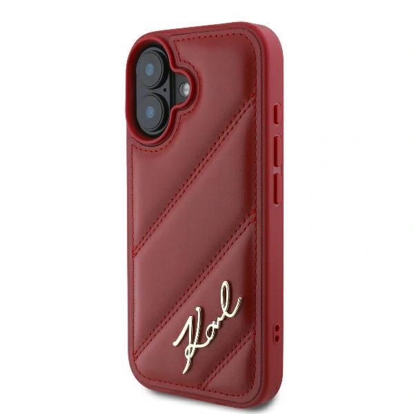 Kryt Karl Lagerfeld KLHCP16SPQDSMGR Apple iPhone 16 hardcase Quilted Signature red