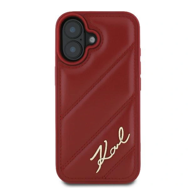 Kryt Karl Lagerfeld KLHCP16SPQDSMGR Apple iPhone 16 hardcase Quilted Signature red