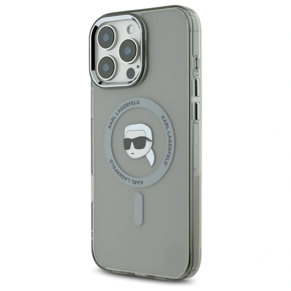 Kryt Karl Lagerfeld KLHMP16LHLSKIK Apple iPhone 16 Pro hardcase IML Metal Karl Head MagSafe black