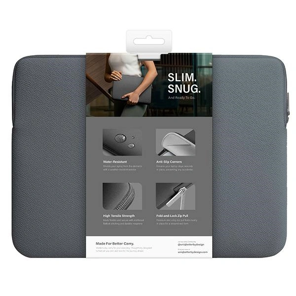 Kryt UNIQ neoprene laptop Sleeve 16" Cyprus Water-Resistant Onyx