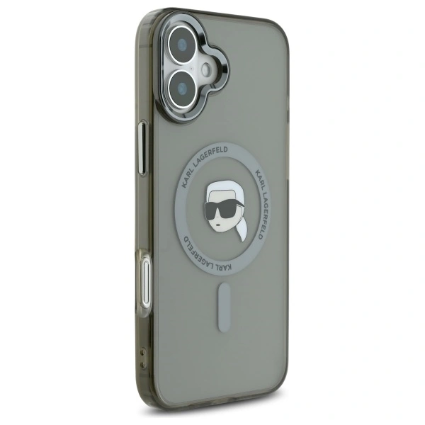 Kryt Karl Lagerfeld KLHMP16MHLSKIK Apple iPhone 16 Plus hardcase IML Metal Karl Head MagSafe black