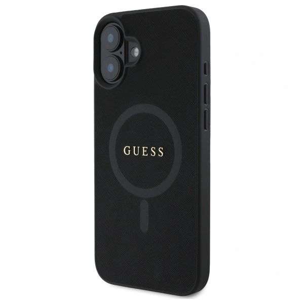 Kryt Guess GUHMP16SPSAHMCK Apple iPhone 16 hardcase Saffiano Classic Logo MagSafe black