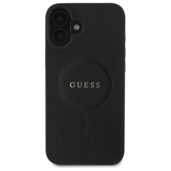 Kryt Guess GUHMP16SPSAHMCK Apple iPhone 16 hardcase Saffiano Classic Logo MagSafe black