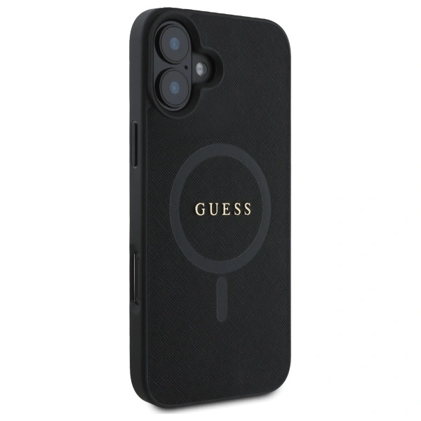 Kryt Guess GUHMP16SPSAHMCK Apple iPhone 16 hardcase Saffiano Classic Logo MagSafe black