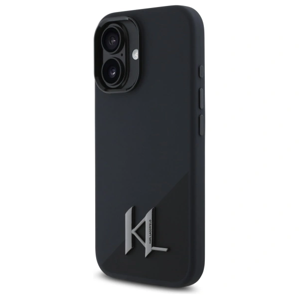 Kryt Karl Lagerfeld KLHMP16SSCMKMPCK Apple iPhone 16 hardcase Silicone Shadow Metal Initial MagSafe black