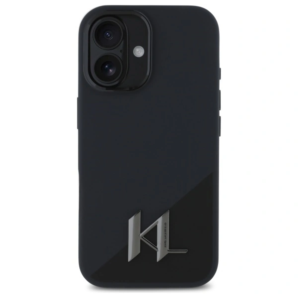 Kryt Karl Lagerfeld KLHMP16SSCMKMPCK Apple iPhone 16 hardcase Silicone Shadow Metal Initial MagSafe black