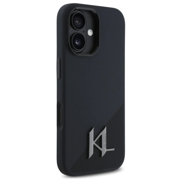 Kryt Karl Lagerfeld KLHMP16SSCMKMPCK Apple iPhone 16 hardcase Silicone Shadow Metal Initial MagSafe black