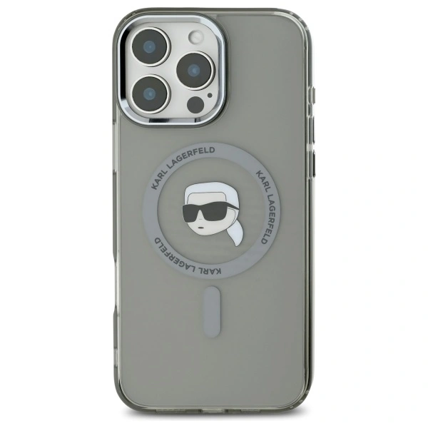 Kryt Karl Lagerfeld KLHMP16XHLSKIK Apple iPhone 16 Pro Max hardcase IML Metal Karl Head MagSafe black