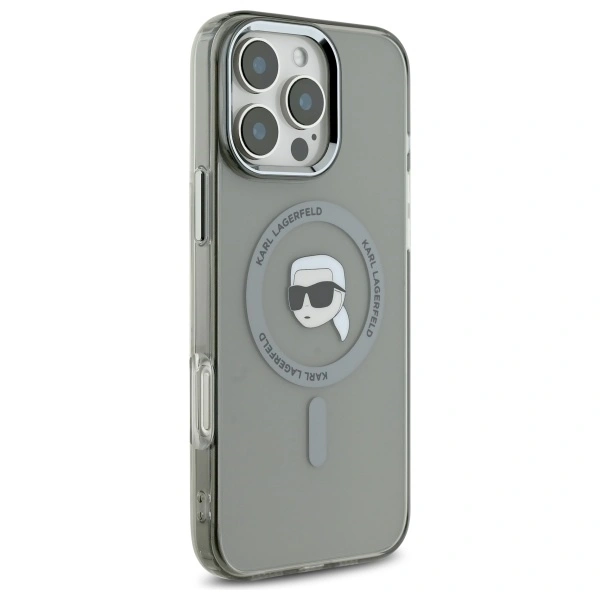 Kryt Karl Lagerfeld KLHMP16XHLSKIK Apple iPhone 16 Pro Max hardcase IML Metal Karl Head MagSafe black