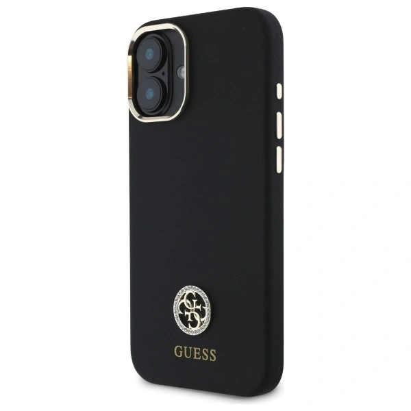 Kryt Guess GUHCP16SM4DGPK Apple iPhone 16 hardcase Silicone Logo Strass 4G black