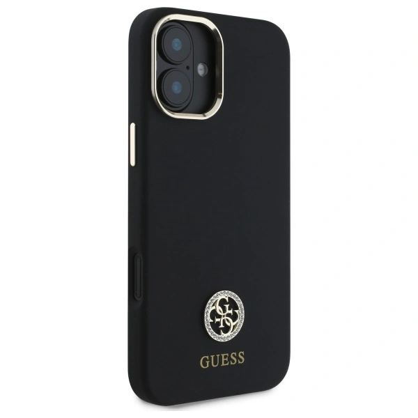 Kryt Guess GUHCP16SM4DGPK Apple iPhone 16 hardcase Silicone Logo Strass 4G black
