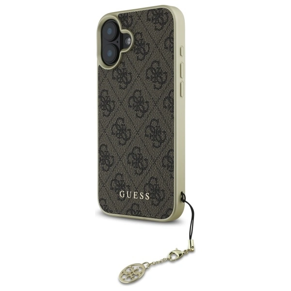 Kryt Guess GUHCP16SGF4GBR Apple iPhone 16 hardcase 4G Charms Collection brown