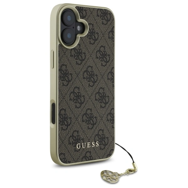 Kryt Guess GUHCP16SGF4GBR Apple iPhone 16 hardcase 4G Charms Collection brown