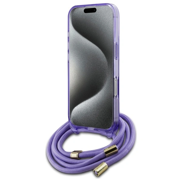 Kryt Guess GUHMP16LHCTSGNSU Apple iPhone 16 Pro hardcase Crossbody Cord Script MagSafe purple