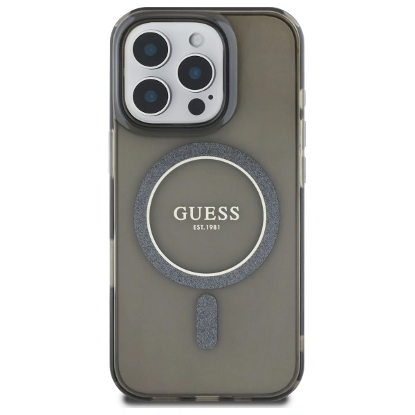 Kryt Guess GUHMP16XHFGEREK Apple iPhone 16 Pro Max hardcase IML Glitter Circle MagSafe black