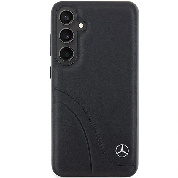 Kryt Mercedes MEHCS24S23RBCSK Samsung Galaxy S24 hardcase Leather Curved Stitches black