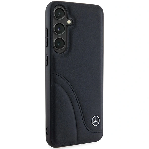 Kryt Mercedes MEHCS24S23RBCSK Samsung Galaxy S24 hardcase Leather Curved Stitches black