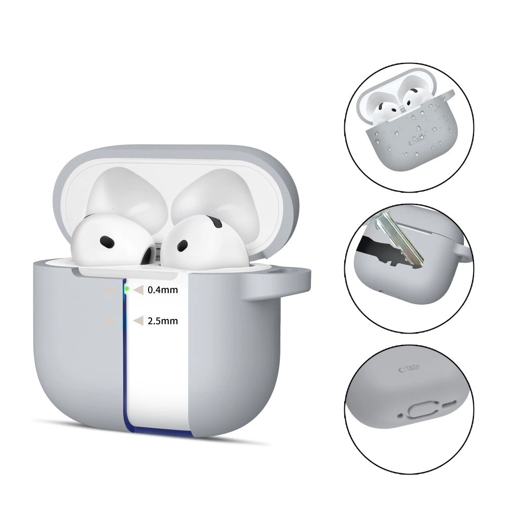 Kryt Tech-Protect Silicone Hook Apple Airpods 4 Crayon Grey