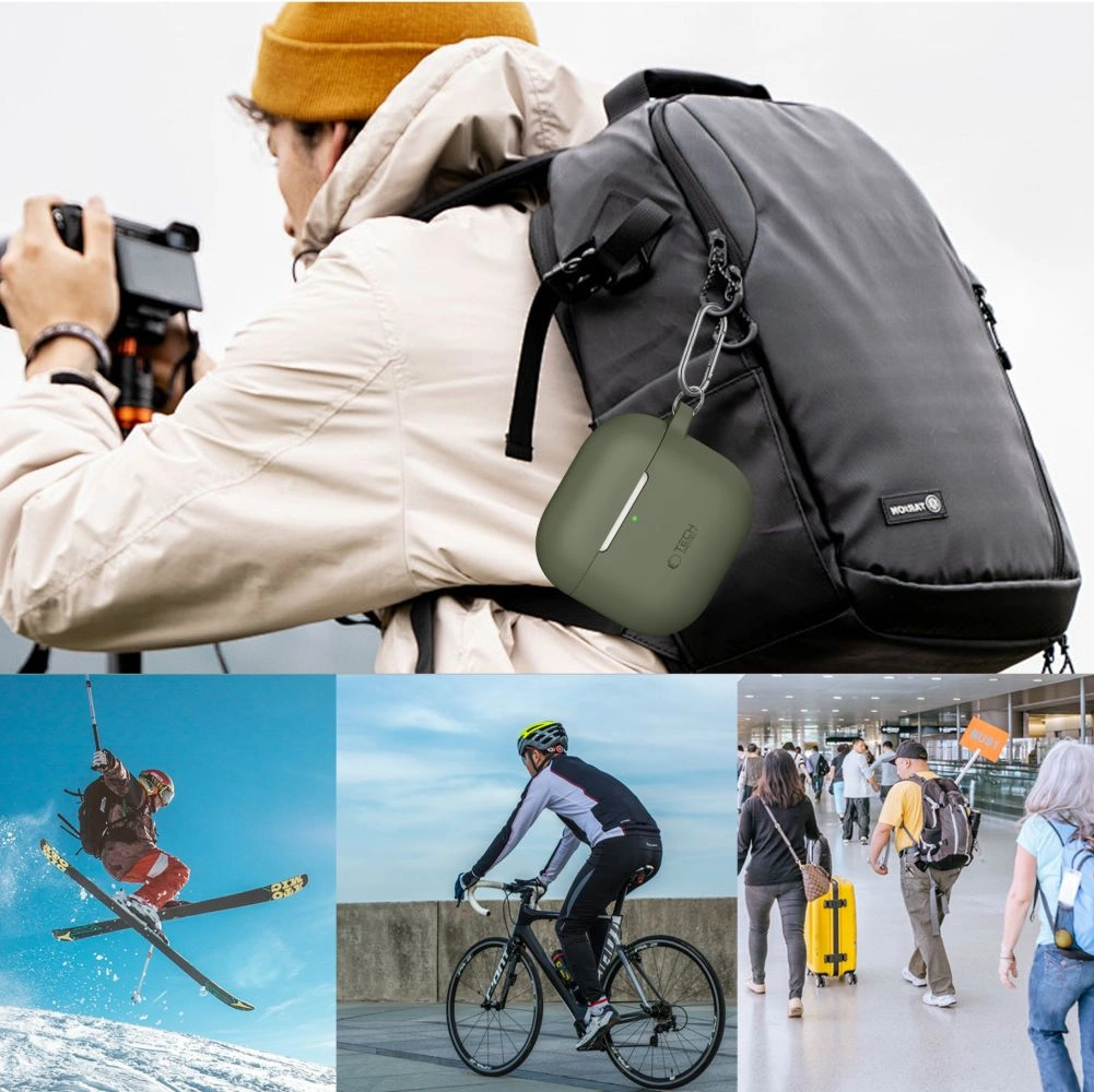 Kryt Tech-Protect Silicone Hook Apple Airpods 4 Crayon Grey