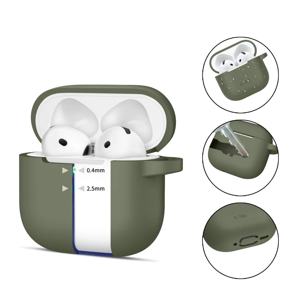 Kryt Tech-Protect Silicone Hook Apple Airpods 4 Olive Green