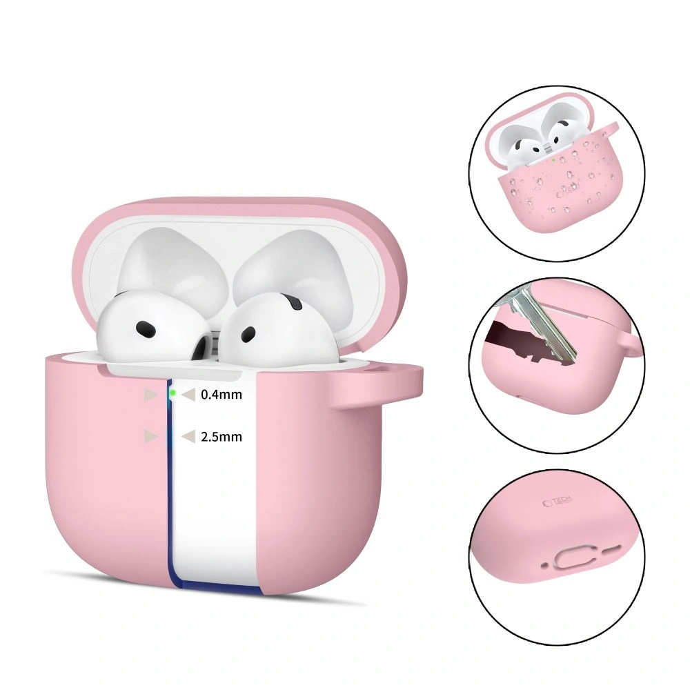 Kryt Tech-Protect Silicone Hook Apple Airpods 4 Dusty Pink