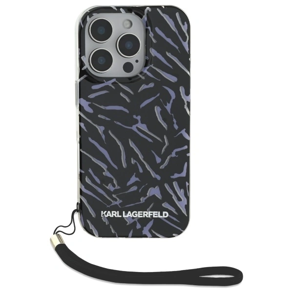 Kryt Karl Lagerfeld KLHCP16LHZBPKCCU Apple iPhone 16 Pro Zebra With Cord purple