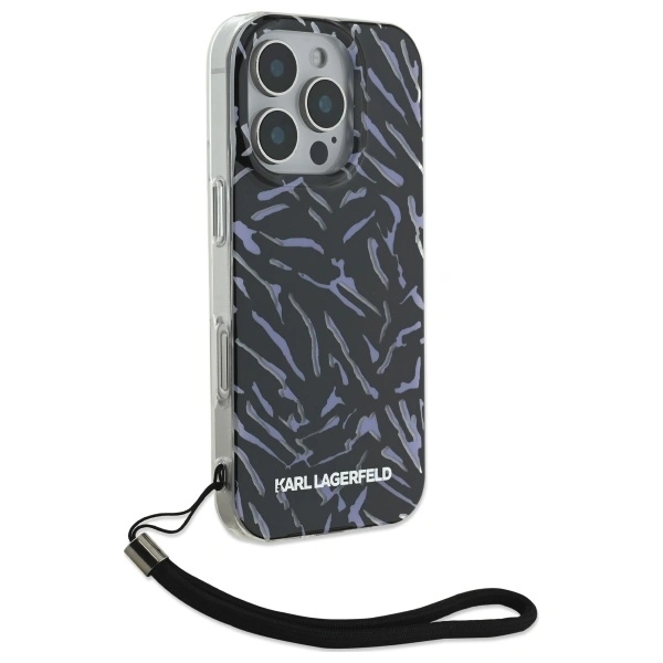 Kryt Karl Lagerfeld KLHCP16LHZBPKCCU Apple iPhone 16 Pro Zebra With Cord purple