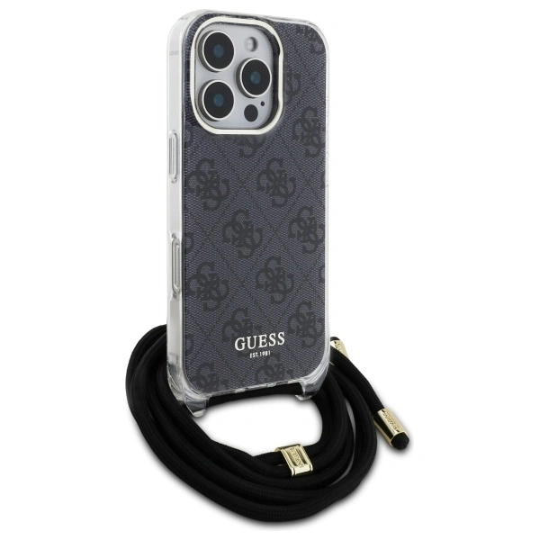 Kryt Guess GUHCP16XHC4SEK Apple iPhone 16 Pro Max hardcase Crossbody Cord 4G Print black