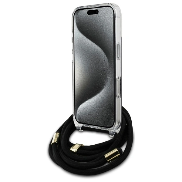 Kryt Guess GUHCP16XHC4SEK Apple iPhone 16 Pro Max hardcase Crossbody Cord 4G Print black