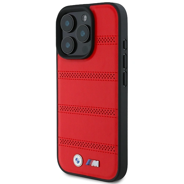 Kryt BMW BMHMP16L23PUSPR Apple iPhone 16 Pro hardcase M Perforated And Stitched Line MagSafe red